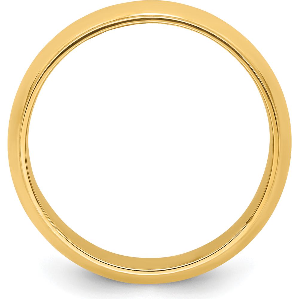 14K Yellow Gold 8mm Ridged Half Round Wedding Band Size 6.5 by Luciano & Cie