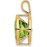 14K Yellow Gold 8mm Round Peridot Bezel Pendant - 2.25 Carat Total Peridot Weight by Monteluci Fine Jewelry