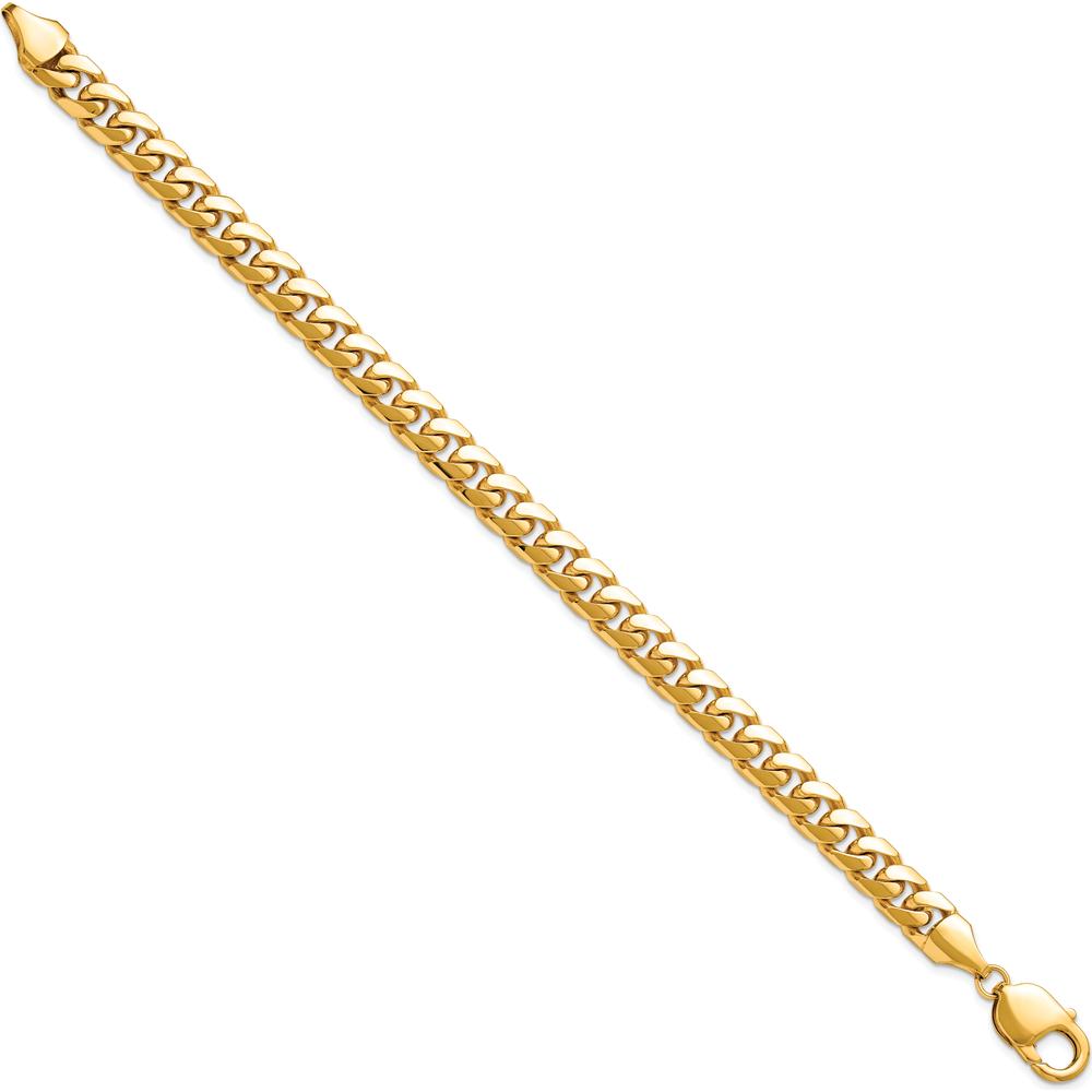 14K Yellow Gold 8mm Solid Miami Cuban Chain Bracelet - 8.5 inches by Oro Pregiato