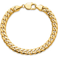 14K Yellow Gold 8mm Solid Miami Cuban Chain Bracelet - 8.5 inches by Oro Pregiato