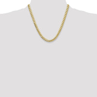 14K Yellow Gold 8mm Solid Miami Cuban Chain Necklace - 20 Inches by Oro Pregiato