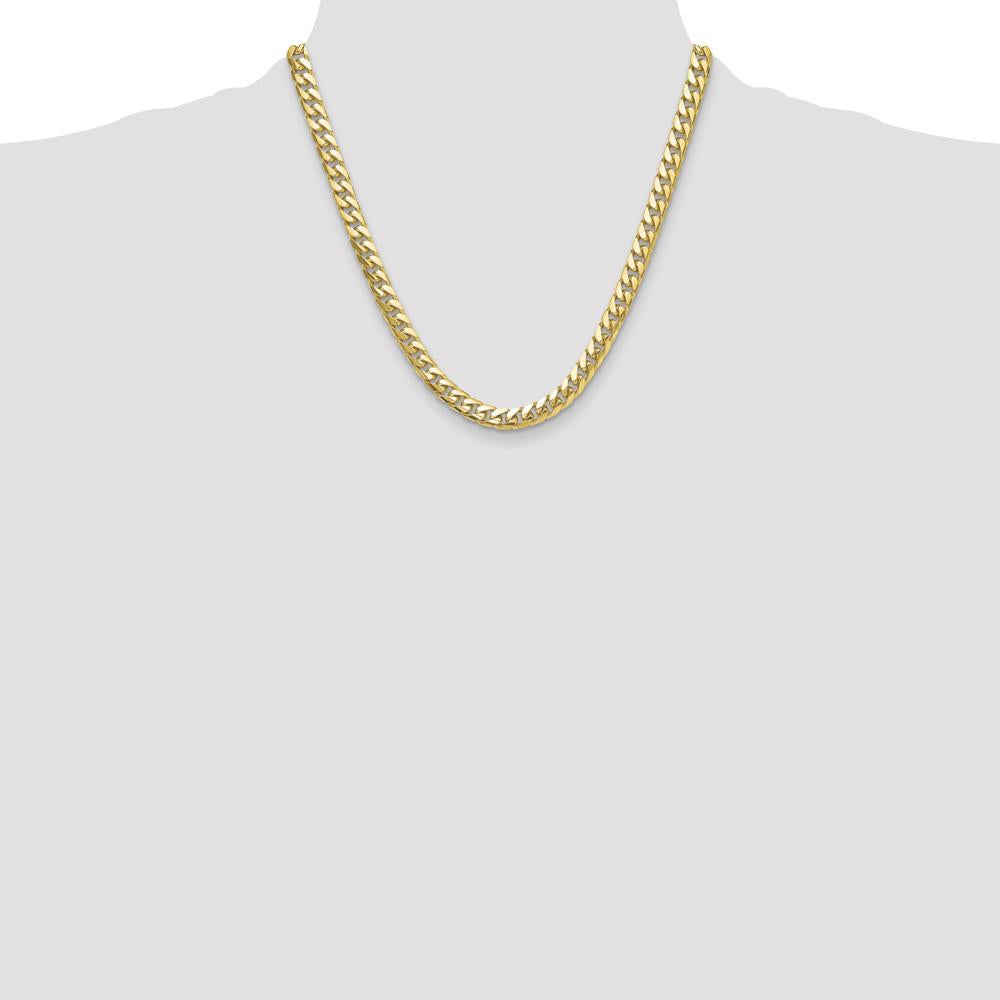 14K Yellow Gold 8mm Solid Miami Cuban Chain Necklace - 20 Inches by Oro Pregiato