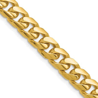 14K Yellow Gold 8mm Solid Miami Cuban Chain Necklace - 26 inches by Oro Pregiato