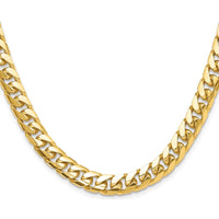 14K Yellow Gold 8mm Solid Miami Cuban Chain Necklace - 26 inches by Oro Pregiato