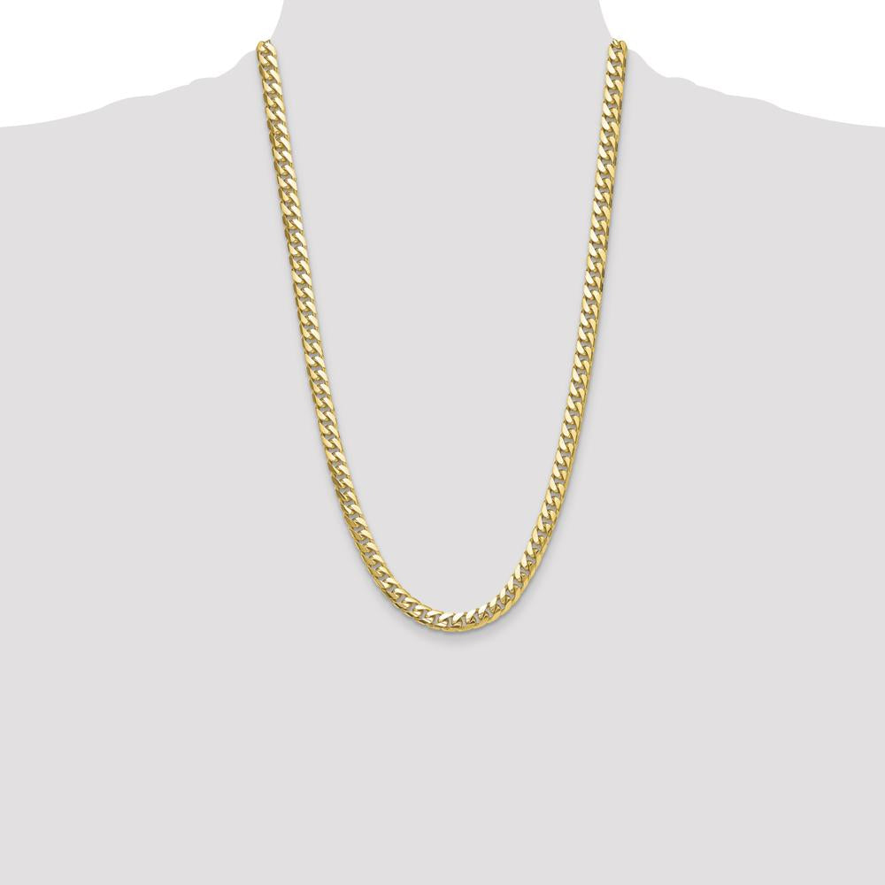 14K Yellow Gold 8mm Solid Miami Cuban Chain Necklace - 26 inches by Oro Pregiato