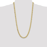 14K Yellow Gold 8mm Solid Miami Cuban Chain Necklace - 28 Inches by Oro Pregiato