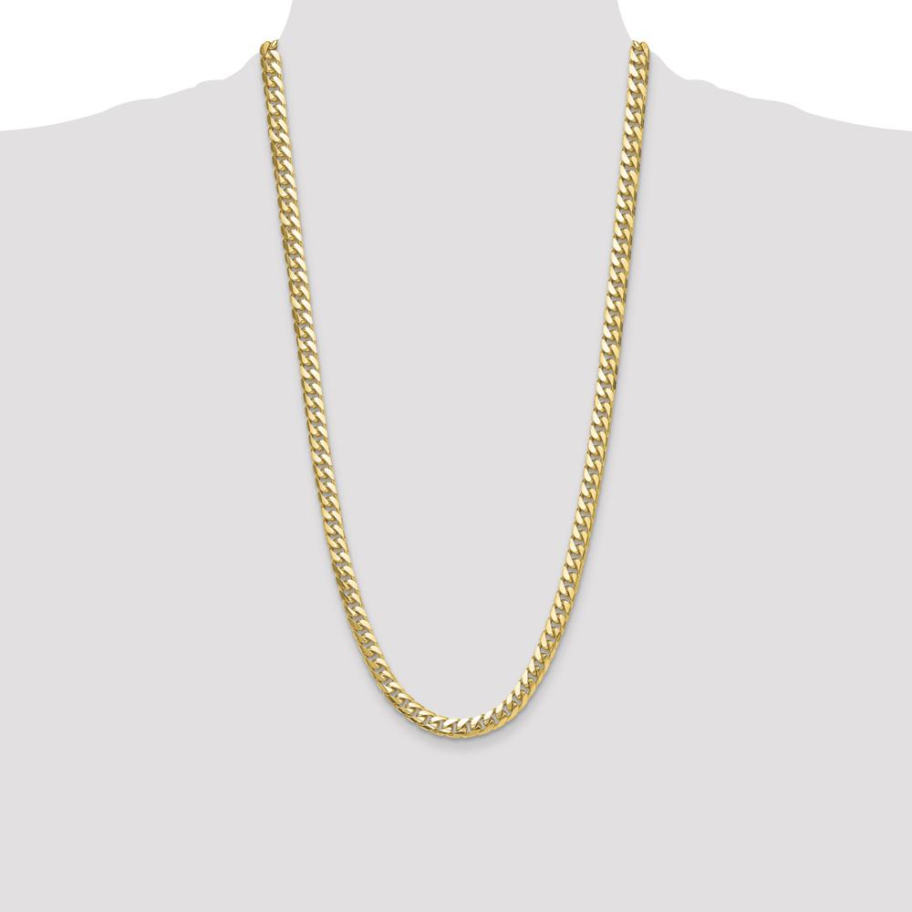 14K Yellow Gold 8mm Solid Miami Cuban Chain Necklace - 28 Inches by Oro Pregiato