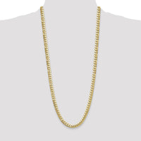 14K Yellow Gold 8mm Solid Miami Cuban Chain Necklace - 30 inches by Oro Pregiato