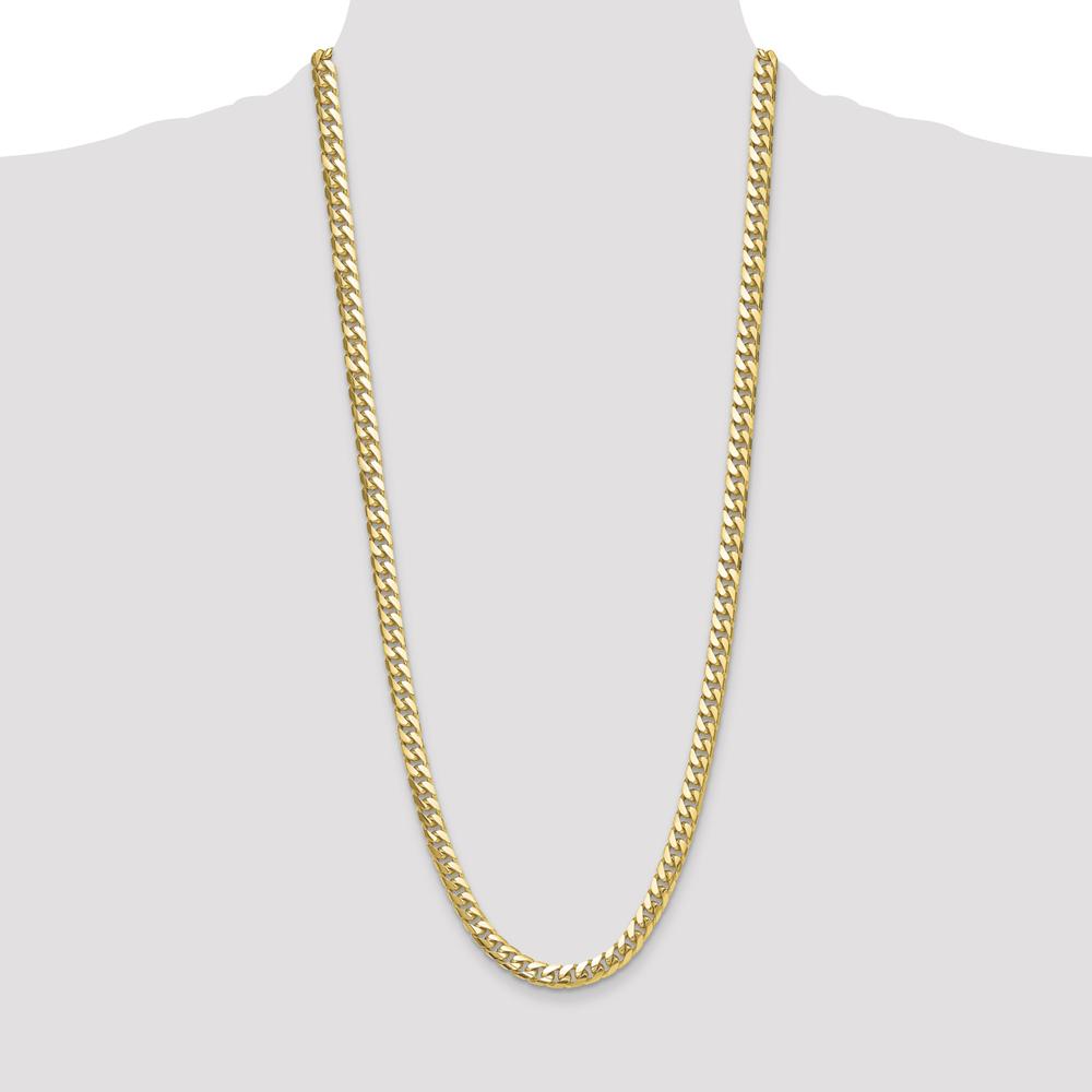 14K Yellow Gold 8mm Solid Miami Cuban Chain Necklace - 30 inches by Oro Pregiato