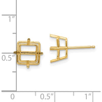 14K Yellow Gold 8mm Square Earring Mountings - Perfect for Customization by Monteluci Fine Jewelry