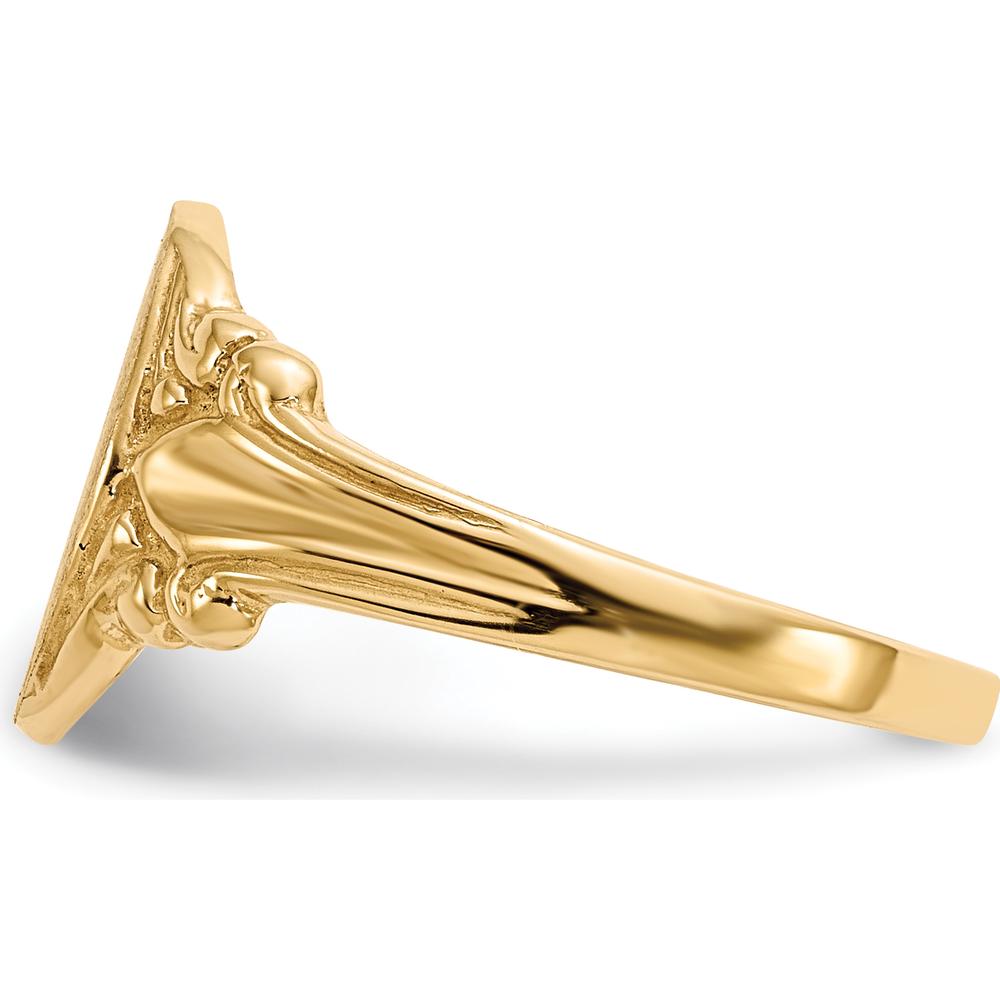 14K Yellow Gold 8x10mm Closed Back Signet Ring with Satin and Polished Finish by 0