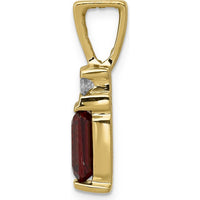 14K Yellow Gold 8x6mm Emerald-Cut Garnet and Diamond Pendant - 1.95 Carat Total Garnet Weight by Monteluci Fine Jewelry