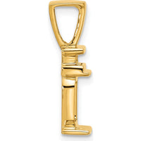 14K Yellow Gold 8x6mm Emerald-Cut Pendant Mounting for Omega Chain by Oro Pregiato