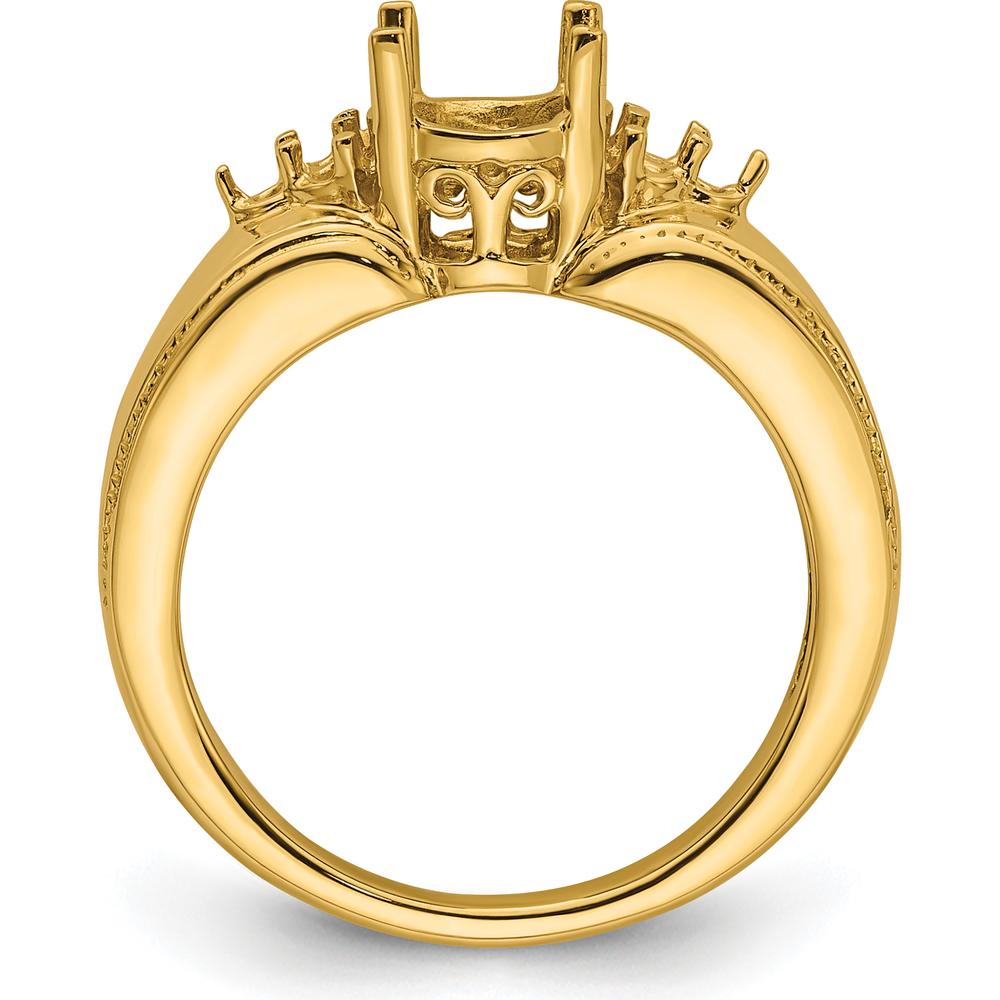 14K Yellow Gold 8x6mm Oval Gemstone & 0.10 Carat Diamond Accent Ring Mounting by Monteluci Fine Jewelry