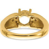 14K Yellow Gold 8x6mm Oval Gemstone & 0.10 Carat Diamond Accent Ring Mounting by Monteluci Fine Jewelry