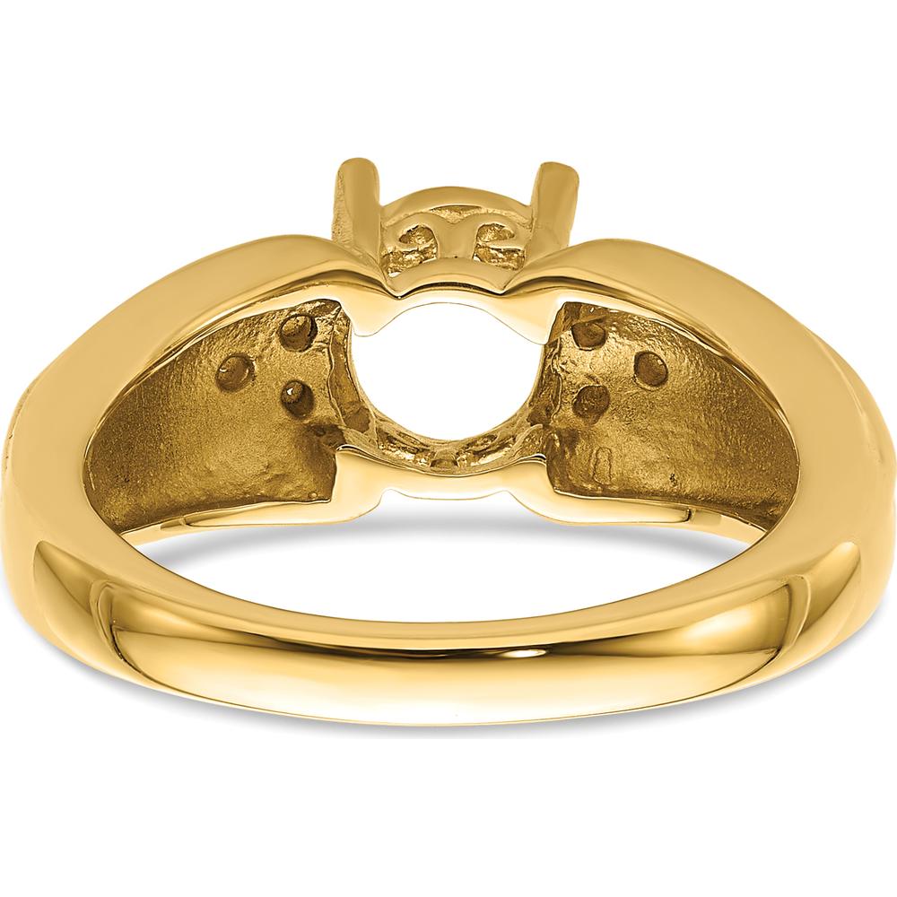 14K Yellow Gold 8x6mm Oval Gemstone & 0.10 Carat Diamond Accent Ring Mounting by Monteluci Fine Jewelry