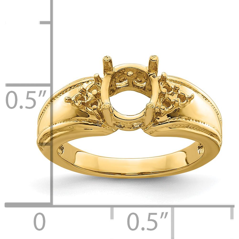 14K Yellow Gold 8x6mm Oval Gemstone & 0.10 Carat Diamond Accent Ring Mounting by Monteluci Fine Jewelry