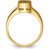 14K Yellow Gold 8x6mm Oval Gemstone Ring Mounting with Polished Tapered Band by Monteluci Fine Jewelry