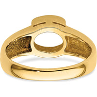 14K Yellow Gold 8x6mm Oval Gemstone Ring Mounting with Polished Tapered Band by Monteluci Fine Jewelry