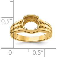 14K Yellow Gold 8x6mm Oval Gemstone Ring Mounting with Polished Tapered Band by Monteluci Fine Jewelry
