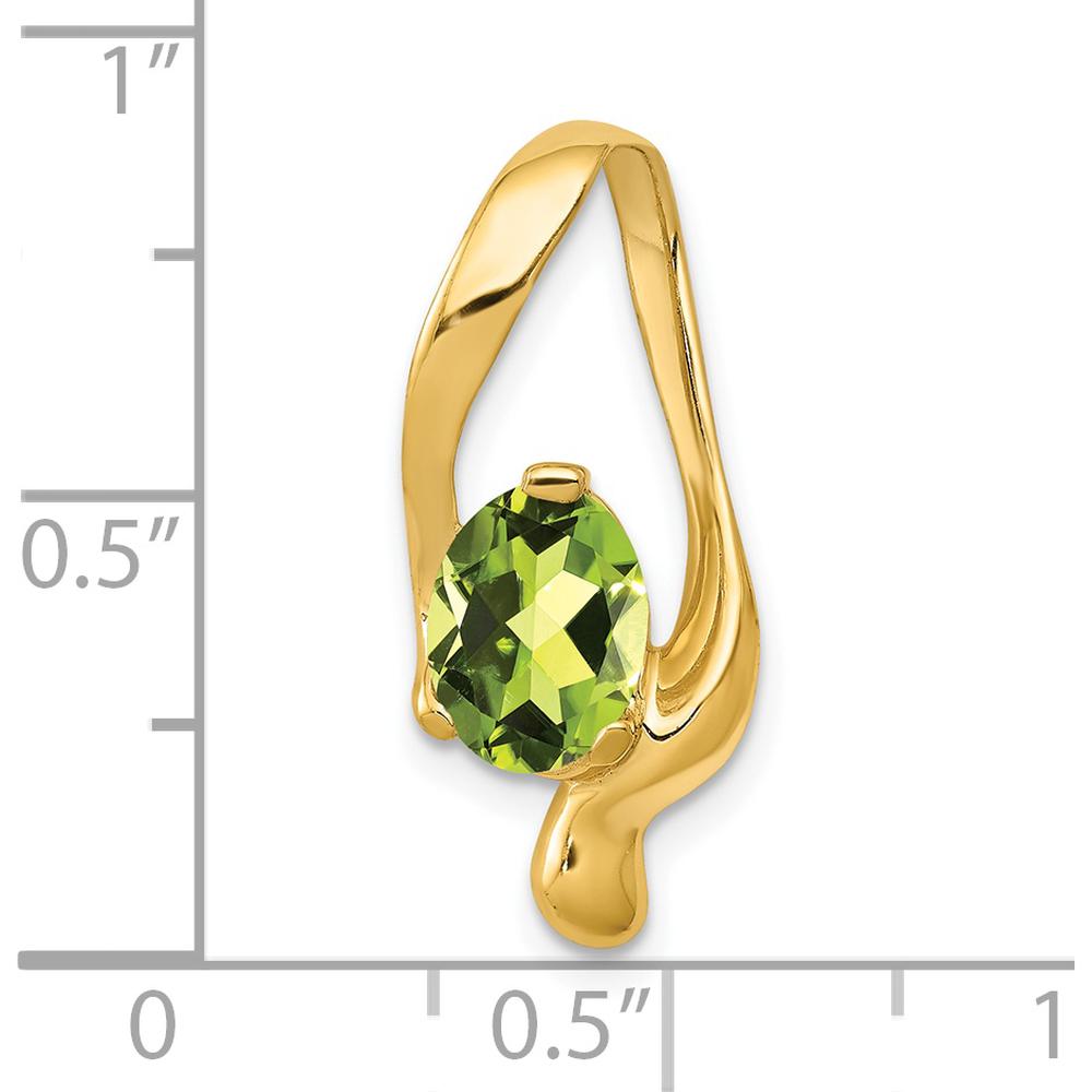 14K Yellow Gold 8x6mm Oval Peridot Pendant - 1.3 Carat Total Peridot Weight by Lumare Gioia