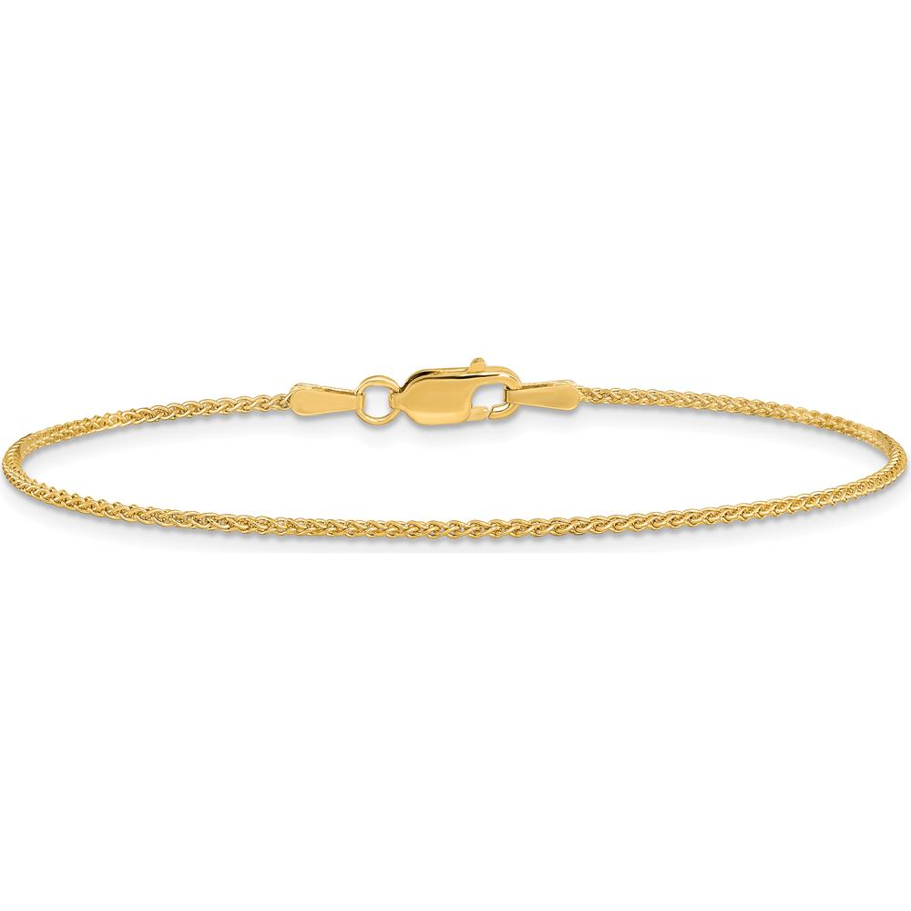 14K Yellow Gold 9" 1.25mm Spiga Chain Anklet with Lobster Clasp by Oro Pregiato