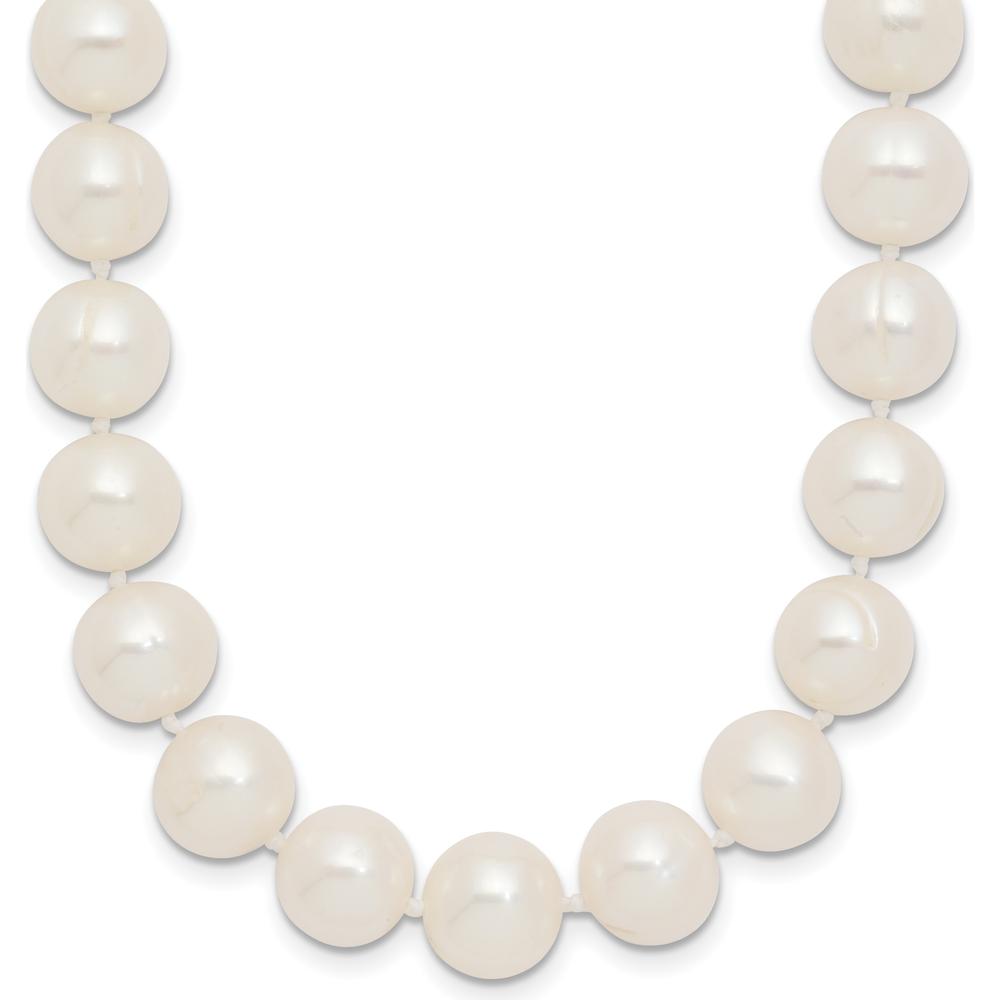 14K Yellow Gold 9-10mm Near-Round Freshwater Pearl Necklace - 18" with Pearl Clasp by Monteluci Fine Jewelry