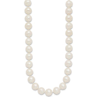 14K Yellow Gold 9-10mm Near-Round Freshwater Pearl Necklace - 18" with Pearl Clasp by Monteluci Fine Jewelry