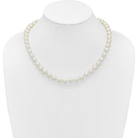 14K Yellow Gold 9-10mm Near-Round Freshwater Pearl Necklace - 18" with Pearl Clasp by Monteluci Fine Jewelry