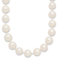 14K Yellow Gold 9-10mm White Near-Round Freshwater Cultured Pearl Necklace with Pearl Clasp - 54 Pearls by Monteluci Fine Jewelry