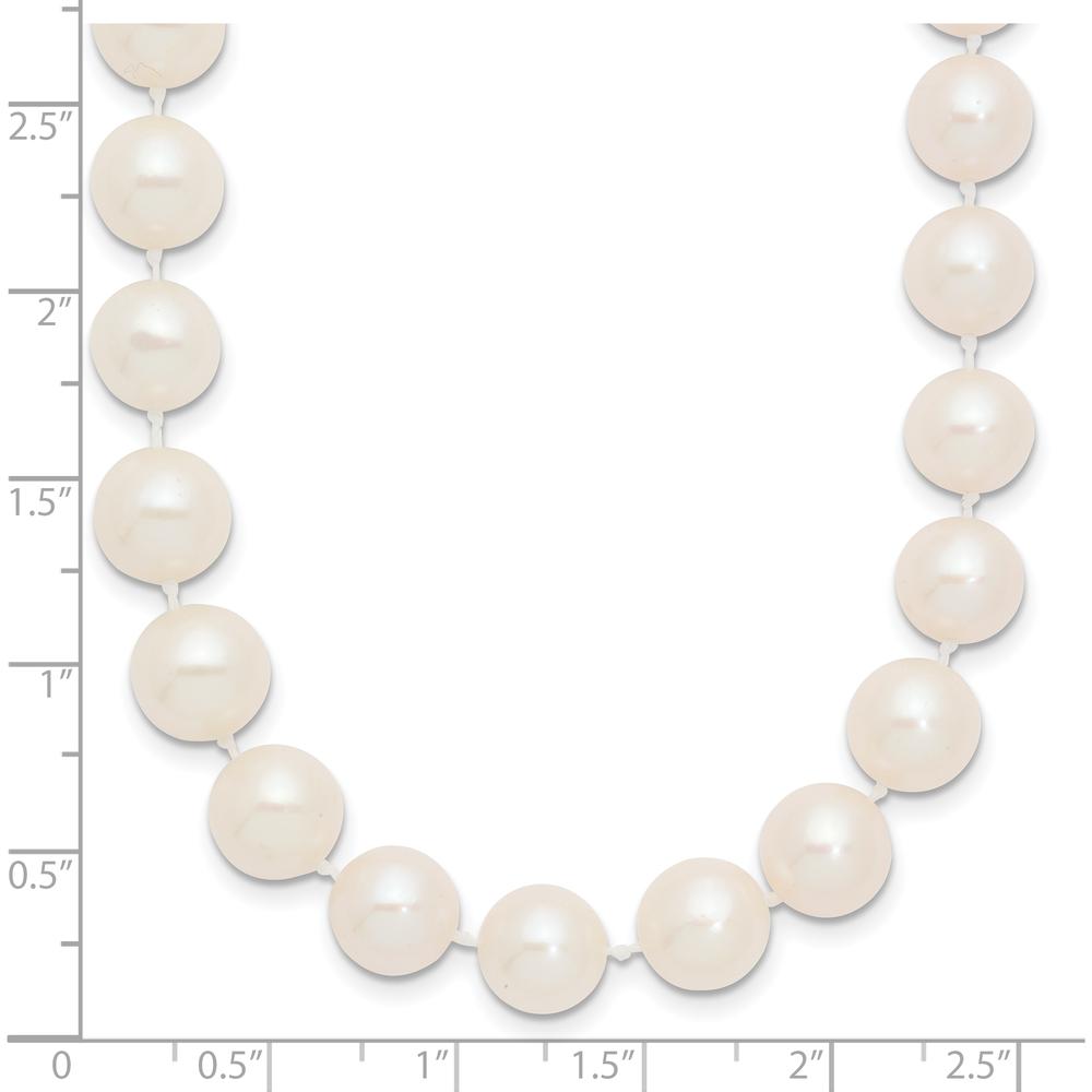 14K Yellow Gold 9-10mm White Near-Round Freshwater Cultured Pearl Necklace with Pearl Clasp - 54 Pearls by Monteluci Fine Jewelry