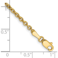 14K Yellow Gold 9" 2.2mm Forzantine Cable Anklet with Lobster Clasp by Oro Pregiato