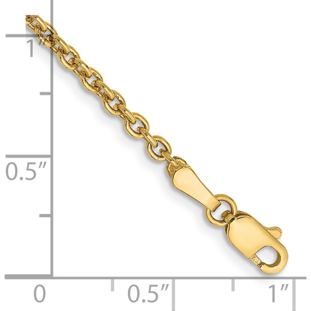 14K Yellow Gold 9" 2.2mm Forzantine Cable Anklet with Lobster Clasp by Oro Pregiato