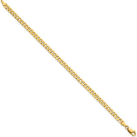 14K Yellow Gold 9" 3.9mm Flat Beveled Curb Chain with Lobster Clasp Anklet by Oro Pregiato