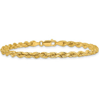14K Yellow Gold 9" 4mm Diamond-Cut Rope Chain with Lobster Clasp