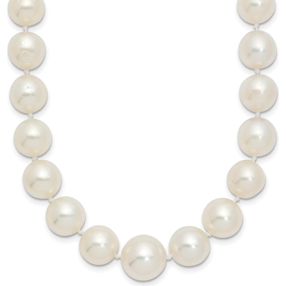 14K Yellow Gold 9.5-12mm White South Sea Cultured Pearl Graduated Necklace - 18" by Monteluci Fine Jewelry