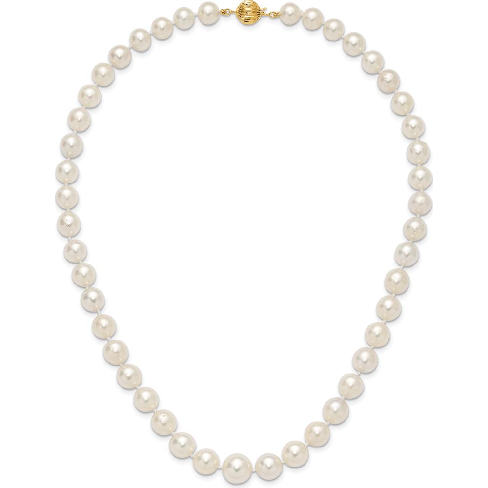 14K Yellow Gold 9.5-12mm White South Sea Cultured Pearl Graduated Necklace - 18" by Monteluci Fine Jewelry