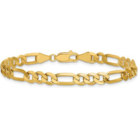 14K Yellow Gold 9" 5.25mm Flat Figaro Chain with Lobster Clasp by Oro Pregiato