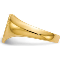 14K Yellow Gold 9.5x9.5mm Open Back Heart Signet Ring - Engravable, Satin Finish by 0