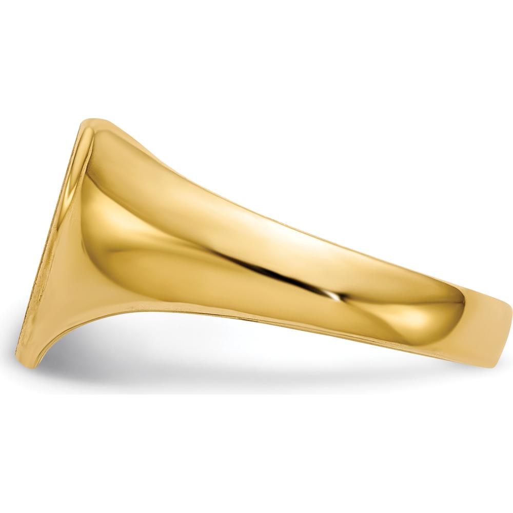 14K Yellow Gold 9.5x9.5mm Open Back Heart Signet Ring - Engravable, Satin Finish by 0