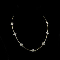 14K Yellow Gold 9.72 Carat Station Necklace with 28 Prong Set Round Brilliant Cut Lab Diamonds - E-F Color VS Clarity - Covaloro Fine Jewelry