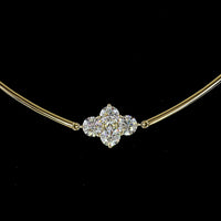 14K Yellow Gold 9.72 Carat Station Necklace with 28 Prong Set Round Brilliant Cut Lab Diamonds - E-F Color VS Clarity - Covaloro Fine Jewelry