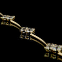 14K Yellow Gold 9.72 Carat Station Necklace with 28 Prong Set Round Brilliant Cut Lab Diamonds - E-F Color VS Clarity - Covaloro Fine Jewelry