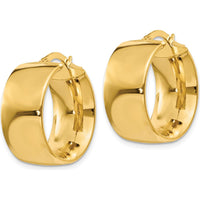 14K Yellow Gold 9.75mm Polished Round Hoop Earrings by Monteluci Fine Jewelry