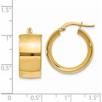 14K Yellow Gold 9.75mm Polished Round Hoop Earrings by Monteluci Fine Jewelry