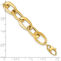 14K Yellow Gold 9.7mm Polished Fancy Cable Link Bracelet - 8" Length by 0