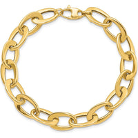 14K Yellow Gold 9.7mm Polished Fancy Cable Link Bracelet - 8" Length by 0
