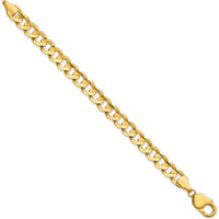 14K Yellow Gold 9" 8.5mm Open Concave Curb Chain with Lobster Clasp by Oro Pregiato