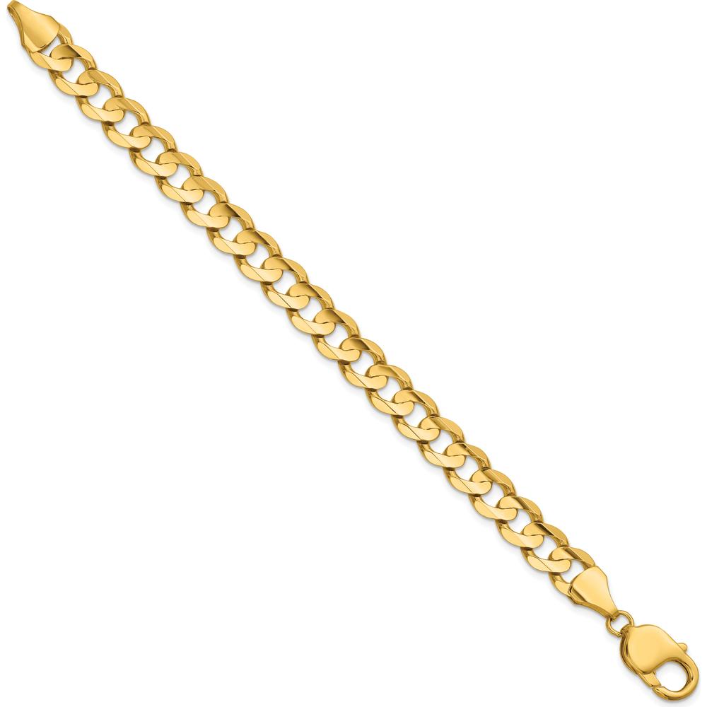 14K Yellow Gold 9" 8.5mm Open Concave Curb Chain with Lobster Clasp by Oro Pregiato