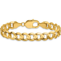 14K Yellow Gold 9" 8.5mm Open Concave Curb Chain with Lobster Clasp by Oro Pregiato